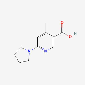molecular formula C11H14N2O2 B15057031 4-Methyl-6-(pyrrolidin-1-yl)nicotinic acid 
