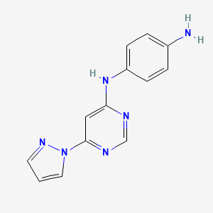 molecular formula C13H12N6 B15057122 N1-(6-(1H-Pyrazol-1-yl)pyrimidin-4-yl)benzene-1,4-diamine 