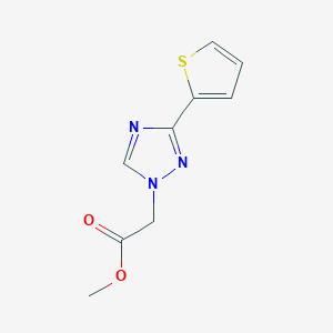 molecular formula C9H9N3O2S B15057167 Methyl 2-(3-(thiophen-2-yl)-1H-1,2,4-triazol-1-yl)acetate 