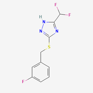 molecular formula C10H8F3N3S B15057341 3-(Difluoromethyl)-5-((3-fluorobenzyl)thio)-4H-1,2,4-triazole 