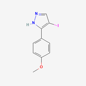 molecular formula C10H9IN2O B15057411 4-Iodo-3-(4-methoxyphenyl)-1H-pyrazole 