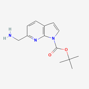 molecular formula C13H17N3O2 B15057478 Tert-butyl 6-(aminomethyl)-1H-pyrrolo[2,3-B]pyridine-1-carboxylate 