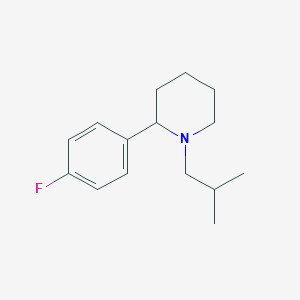molecular formula C15H22FN B15057620 2-(4-Fluorophenyl)-1-isobutylpiperidine 