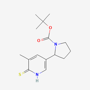 molecular formula C15H22N2O2S B15057641 tert-Butyl 2-(6-mercapto-5-methylpyridin-3-yl)pyrrolidine-1-carboxylate 