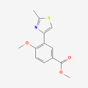 molecular formula C13H13NO3S B15057752 Methyl4-methoxy-3-(2-methylthiazol-4-yl)benzoate 