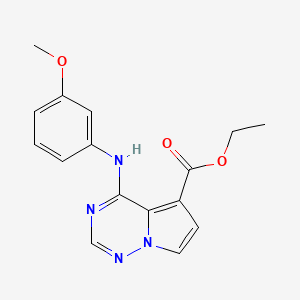molecular formula C16H16N4O3 B15057809 Ethyl 4-((3-methoxyphenyl)amino)pyrrolo[2,1-F][1,2,4]triazine-5-carboxylate 