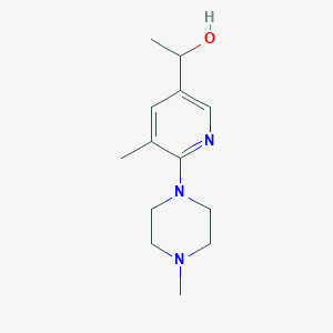 molecular formula C13H21N3O B15057847 1-(5-Methyl-6-(4-methylpiperazin-1-yl)pyridin-3-yl)ethanol 