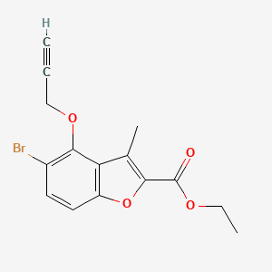 molecular formula C15H13BrO4 B15057885 Ethyl 5-bromo-3-methyl-4-(prop-2-yn-1-yloxy)benzofuran-2-carboxylate 