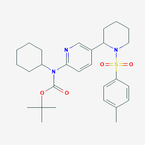 molecular formula C28H39N3O4S B15057910 tert-Butyl cyclohexyl(5-(1-tosylpiperidin-2-yl)pyridin-2-yl)carbamate 