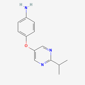 molecular formula C13H15N3O B15057918 4-((2-Isopropylpyrimidin-5-yl)oxy)aniline 