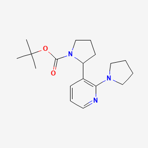 molecular formula C18H27N3O2 B15057938 tert-Butyl 2-(2-(pyrrolidin-1-yl)pyridin-3-yl)pyrrolidine-1-carboxylate 