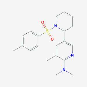 molecular formula C20H27N3O2S B15058096 N,N,3-Trimethyl-5-(1-tosylpiperidin-2-yl)pyridin-2-amine 