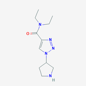 molecular formula C11H19N5O B15058223 N,N-Diethyl-1-(pyrrolidin-3-yl)-1H-1,2,3-triazole-4-carboxamide 