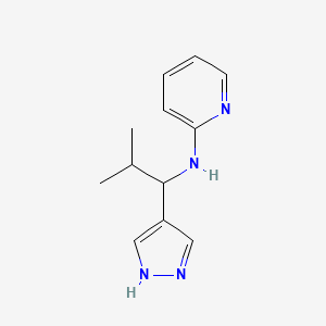 molecular formula C12H16N4 B15058485 N-(2-Methyl-1-(1H-pyrazol-4-yl)propyl)pyridin-2-amine 