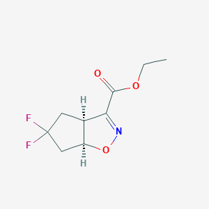 molecular formula C9H11F2NO3 B15058542 cis-Ethyl 5,5-difluoro-4,5,6,6a-tetrahydro-3aH-cyclopenta[d]isoxazole-3-carboxylate 