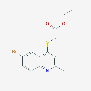 molecular formula C15H16BrNO2S B15058591 Ethyl 2-((6-bromo-2,8-dimethylquinolin-4-yl)thio)acetate 