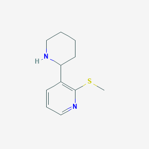 molecular formula C11H16N2S B15058634 2-(Methylthio)-3-(piperidin-2-yl)pyridine 