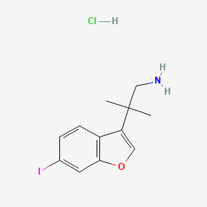 molecular formula C12H15ClINO B15058675 2-(6-Iodobenzofuran-3-yl)-2-methylpropan-1-amine hydrochloride 