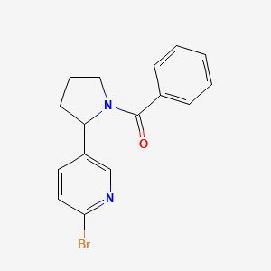 molecular formula C16H15BrN2O B15058680 (2-(6-Bromopyridin-3-yl)pyrrolidin-1-yl)(phenyl)methanone 
