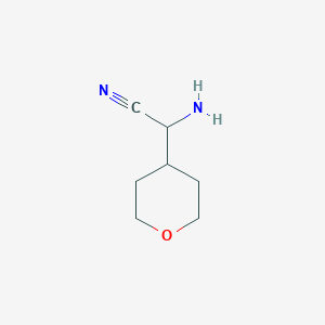 molecular formula C7H12N2O B15058719 2-Amino-2-(tetrahydro-2H-pyran-4-yl)acetonitrile 