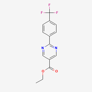 molecular formula C14H11F3N2O2 B15058764 Ethyl 2-(4-(trifluoromethyl)phenyl)pyrimidine-5-carboxylate 