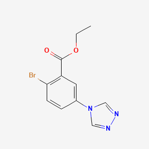 molecular formula C11H10BrN3O2 B15058788 Ethyl 2-bromo-5-(4H-1,2,4-triazol-4-yl)benzoate 