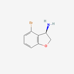 molecular formula C8H8BrNO B15058824 (R)-4-Bromo-2,3-dihydrobenzofuran-3-amine 