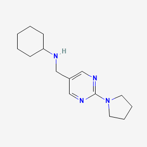 molecular formula C15H24N4 B15058848 N-((2-(Pyrrolidin-1-yl)pyrimidin-5-yl)methyl)cyclohexanamine 