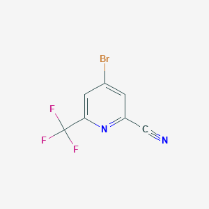 molecular formula C7H2BrF3N2 B15058870 4-Bromo-6-(trifluoromethyl)picolinonitrile 