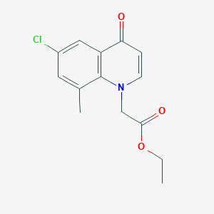 molecular formula C14H14ClNO3 B15058891 Ethyl 2-(6-chloro-8-methyl-4-oxoquinolin-1(4H)-yl)acetate 