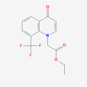 molecular formula C14H12F3NO3 B15058903 Ethyl 2-(4-oxo-8-(trifluoromethyl)quinolin-1(4H)-yl)acetate 