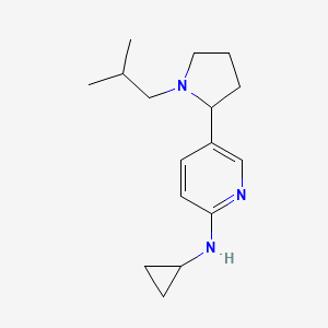 molecular formula C16H25N3 B15059000 N-Cyclopropyl-5-(1-isobutylpyrrolidin-2-yl)pyridin-2-amine 