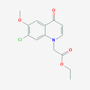 molecular formula C14H14ClNO4 B15059200 Ethyl 2-(7-chloro-6-methoxy-4-oxoquinolin-1(4H)-yl)acetate 