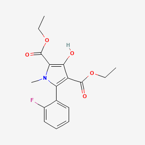 molecular formula C17H18FNO5 B15059378 Diethyl 5-(2-fluorophenyl)-3-hydroxy-1-methyl-1H-pyrrole-2,4-dicarboxylate 
