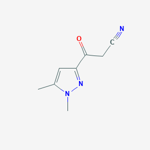 molecular formula C8H9N3O B15059458 3-(1,5-Dimethyl-1H-pyrazol-3-yl)-3-oxopropanenitrile 