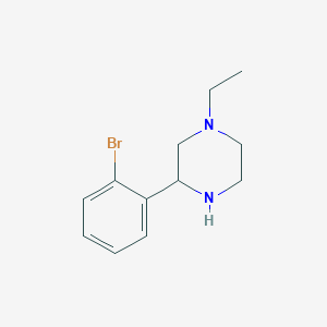 molecular formula C12H17BrN2 B15059588 3-(2-Bromophenyl)-1-ethylpiperazine 