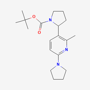 molecular formula C19H29N3O2 B15059653 tert-Butyl 2-(2-methyl-6-(pyrrolidin-1-yl)pyridin-3-yl)pyrrolidine-1-carboxylate 