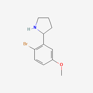 molecular formula C11H14BrNO B15059795 2-(2-Bromo-5-methoxyphenyl)pyrrolidine 