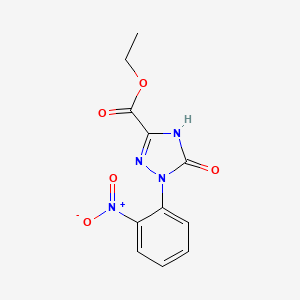 molecular formula C11H10N4O5 B15060084 Ethyl 1-(2-nitrophenyl)-5-oxo-2,5-dihydro-1H-1,2,4-triazole-3-carboxylate 