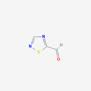 molecular formula C3H2N2OS B15060091 1,2,4-Thiadiazole-5-carbaldehyde 