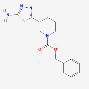 molecular formula C15H18N4O2S B15060188 Benzyl 3-(5-amino-1,3,4-thiadiazol-2-yl)piperidine-1-carboxylate 