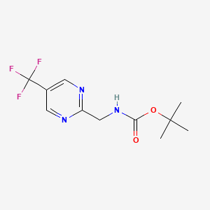 molecular formula C11H14F3N3O2 B15060198 tert-Butyl ((5-(trifluoromethyl)pyrimidin-2-yl)methyl)carbamate 