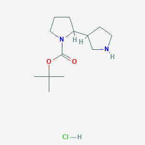 molecular formula C13H25ClN2O2 B15060204 Tert-butyl 2-(pyrrolidin-3-yl)pyrrolidine-1-carboxylate hydrochloride 