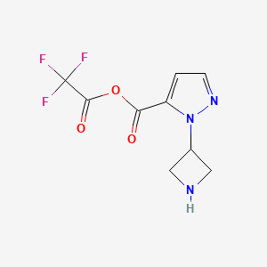 molecular formula C9H8F3N3O3 B15060303 (2,2,2-Trifluoroacetyl) 2-(azetidin-3-yl)pyrazole-3-carboxylate 