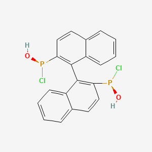 molecular formula C20H14Cl2O2P2 B15060337 Chloro-[1-[2-[chloro(hydroxy)phosphanyl]naphthalen-1-yl]naphthalen-2-yl]phosphinous acid 