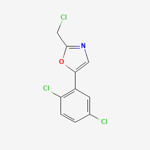 molecular formula C10H6Cl3NO B15060343 2-(Chloromethyl)-5-(2,5-dichlorophenyl)-1,3-oxazole 