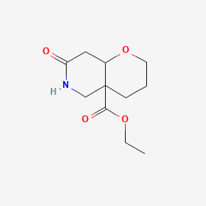 molecular formula C11H17NO4 B15060463 ethyl 7-oxo-3,4,5,6,8,8a-hexahydro-2H-pyrano[3,2-c]pyridine-4a-carboxylate 