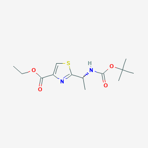 molecular formula C13H20N2O4S B15060555 ethyl 2-[(1R)-1-[(2-methylpropan-2-yl)oxycarbonylamino]ethyl]-1,3-thiazole-4-carboxylate 