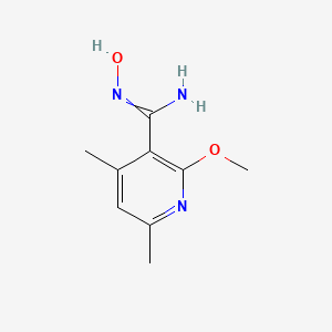 molecular formula C9H13N3O2 B15060598 N'-hydroxy-2-methoxy-4,6-dimethylpyridine-3-carboximidamide 