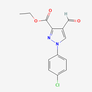 molecular formula C13H11ClN2O3 B15060649 Ethyl 1-(4-chlorophenyl)-4-formyl-1H-pyrazole-3-carboxylate 